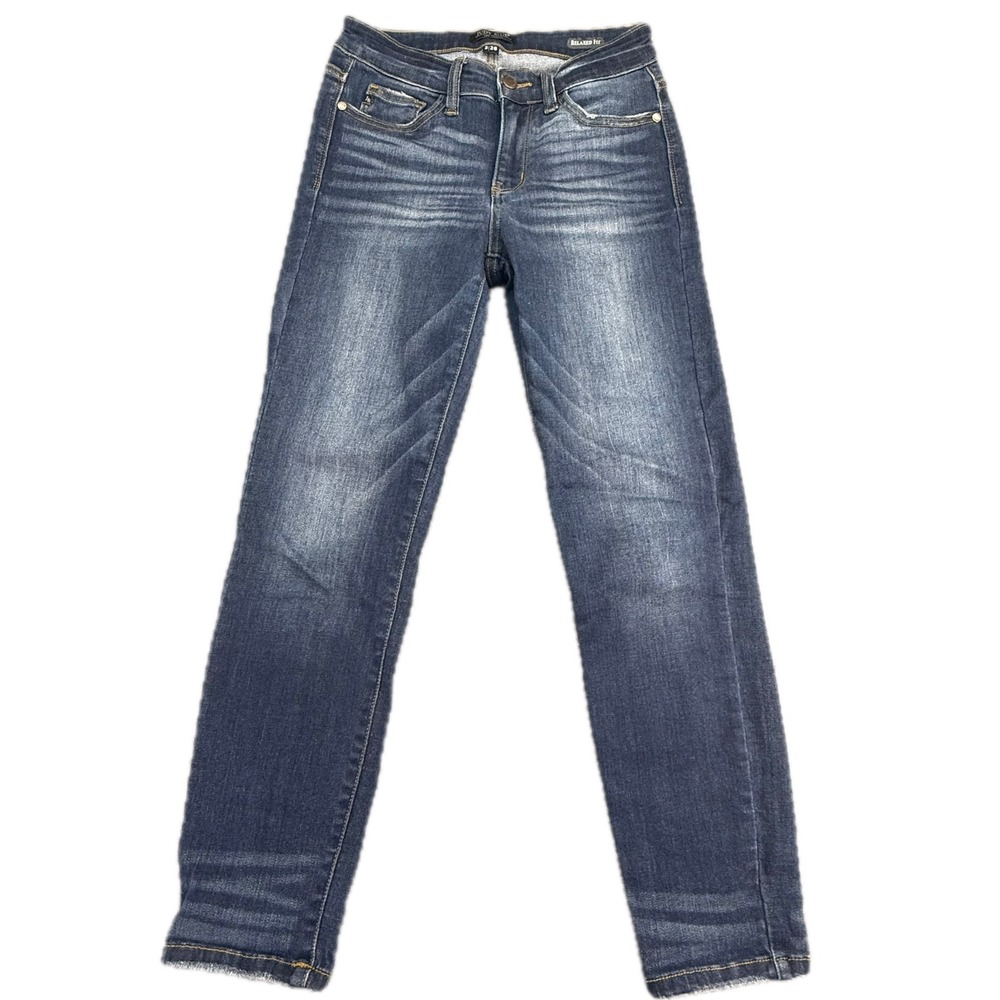 Judy Blue Relaxed Fit Jeans Women 3/26 Blue Dark Wash Distressed JB82102DK
